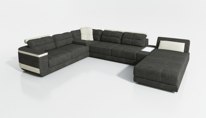 Designer Divano a forma di U XXL Divano angolare Paesaggio abitativo Divano Divano Imbottito Angolo Nuovo