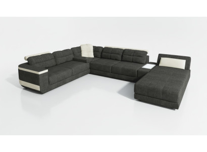 Designer Divano a forma di U XXL Divano angolare Paesaggio abitativo Divano Divano Imbottito Angolo Nuovo