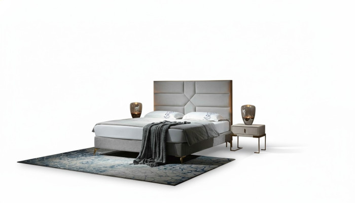Letto imbottito di design di lusso per hotel matrimoniale matrimoniale 180x200 cm camera da letto.