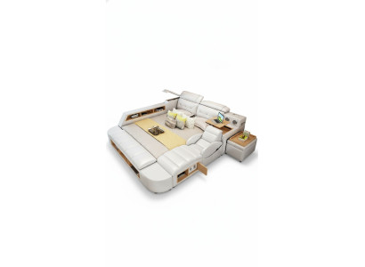 Struttura del letto in pelle multifunzionale 180x200 design Letto in pelle Letti Imbottiti