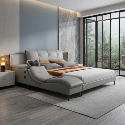 Multi-funzione Design di lusso in pelle letto imbottito doppio Hotel Sound Nuovo