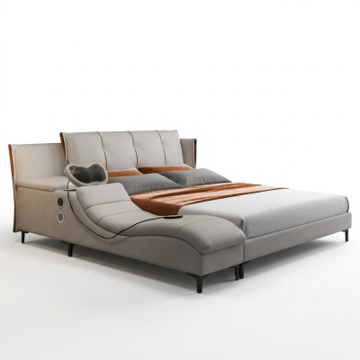 Multi-funzione Design di lusso in pelle letto imbottito doppio Hotel Sound Nuovo