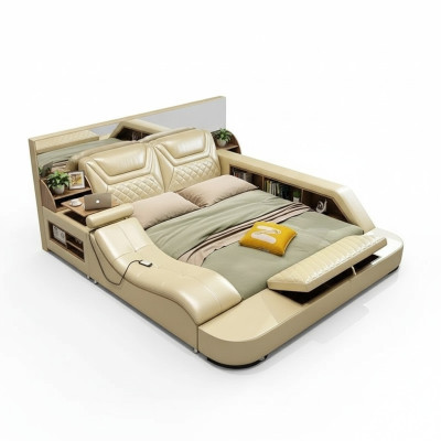 Letto multifunzione, mensola, armadio, USB, doppio letto, stazione di ricarica 180x200