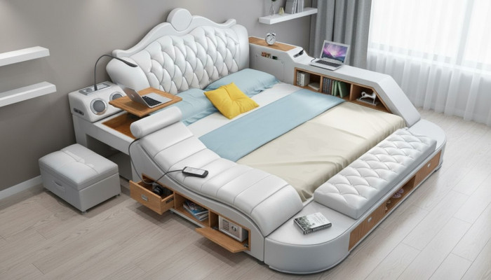 Chesterfield Letto Matrimoniale di Design di Lusso 180x200 Multifunzione