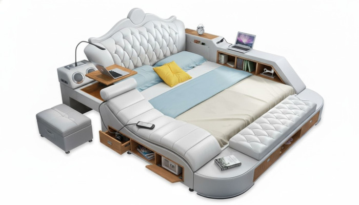 Chesterfield Letto Matrimoniale di Design di Lusso 180x200 Multifunzione