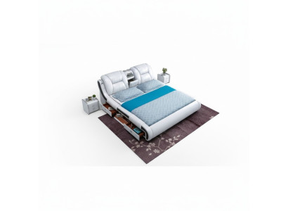 Divano letto multifunzione xxl Letto grande Box USB Hotel Pelle Rivestimento Cassetti
