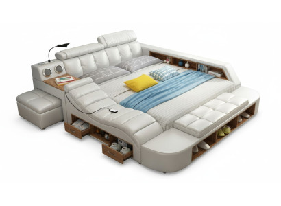 Design letto XXL Letti grandi in pelle imbottita Hotel 180x200cm Multifunzione