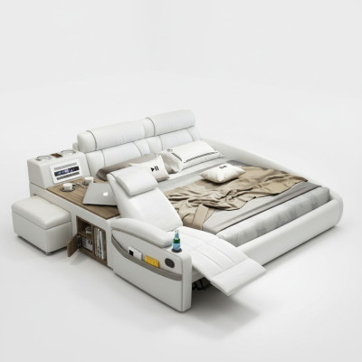 Design Letto XXL Letti Big in pelle Hotel Imbottiti 180x200cm Multifunzione