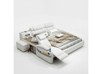 Design Letto XXL Letti Big in pelle Hotel Imbottiti 180x200cm Multifunzione