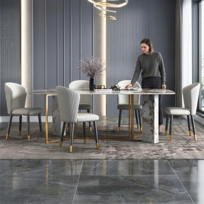 Lusso moderno stile marmo tavolo mobili tavolo sala da pranzo design cucina.