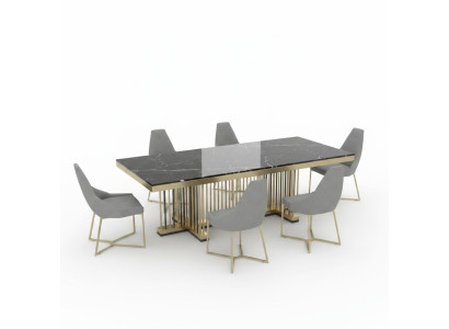 Mobili Tavolo Tavoli Sala da pranzo Design Cucina Lusso Moderno Tavolo da pranzo in marmo 90x160