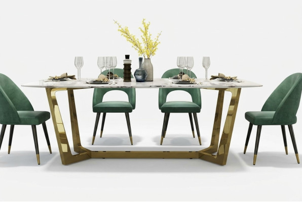 Acciaio inossidabile Tavolo Tavoli di lusso Mobili da sala da pranzo moderni Tavoli da pranzo 140x80cm Metallo