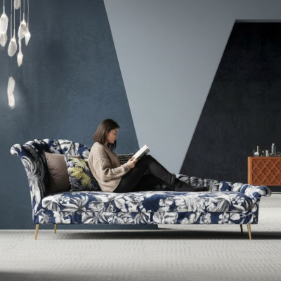 Tessuto Chaise Lounge Letto Imbottito Divano Relax Chaiselongue Club Mobili Nuovi