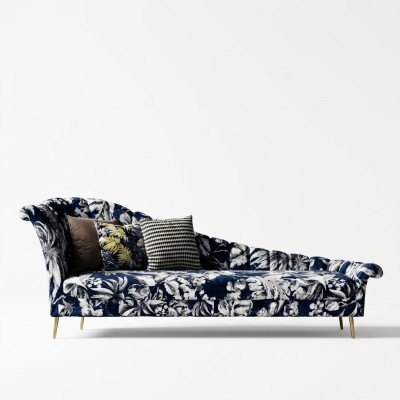 Tessuto Chaise Lounge Letto Imbottito Divano Relax Chaiselongue Club Mobili Nuovi
