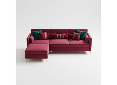 Soggiorno divano ad angolo L-form in velluto massello design seduta relax soggiorno nuovo.
