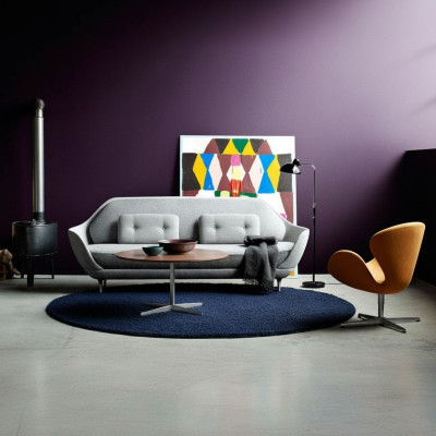 Divano paesaggio abitativo Relax Seduta Design Divano Lounge Tessuto Grigio Moderno Divani Nuovi