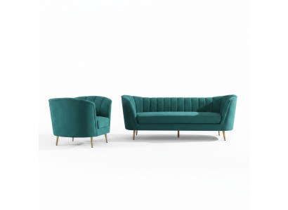 Seduta Design Divano Lounge Divano 2 posti Salotto Relax Velluto Legno Massello