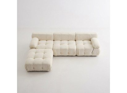 Divano ad angolo a forma di L abitabile Relax Sedile Design Divano Lounge Angolare Moderno Tessile