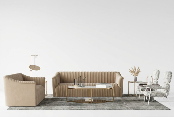 Sofà set 3+1 posti divano salotto Relax velluto seduta design divano Lounge Nuovo