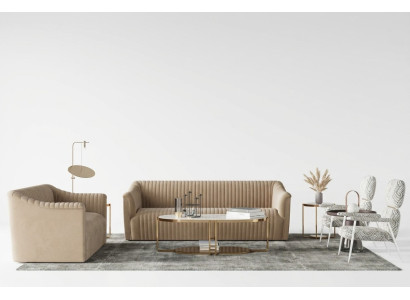 Sofà set 3+1 posti divano salotto Relax velluto seduta design divano Lounge Nuovo