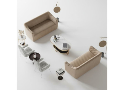 Sofà modulare 2 posti + 2 posti salotto divani divano seduta design divano lounge mobile