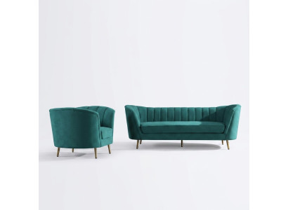 Soggiorno Relax in velluto Design divano Lounge Set di divani 3+1 posti Mobili