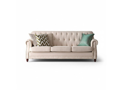 Divano Chesterfield a 3 posti con chaise longue, seduta relax, design divano, divano lounge.