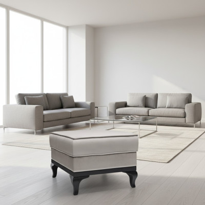 Hocker, design moderno, poggiapiedi, sgabello, chaise longue, imbottito, nuovo.