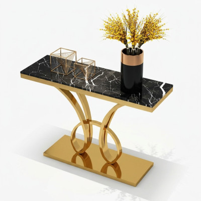 Moderno tavolo consolle design in oro fatto a mano in acciao inossidabile 120x40cm