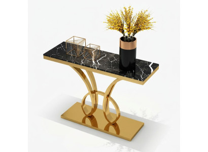 Moderno tavolo consolle design in oro fatto a mano in acciao inossidabile 120x40cm