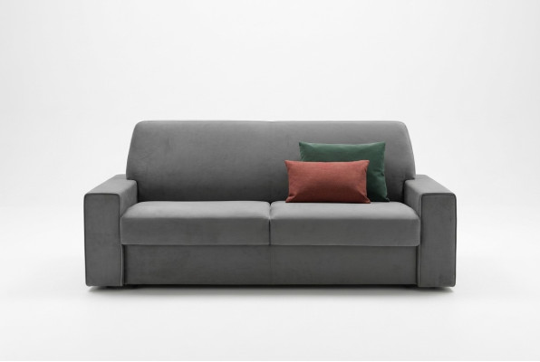 Divano in tessuto grigio per soggiorno, due posti, divano di design, divani imbottiti, due posti, nuovo.