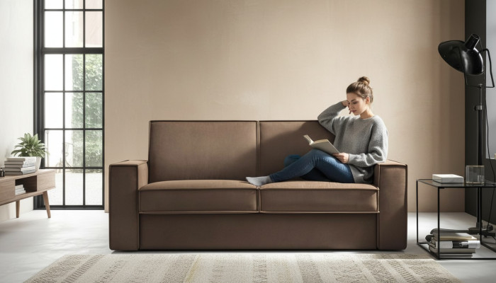 Divano letto divano 2 posti in tessuto soggiorno mobile italiano nuovo.