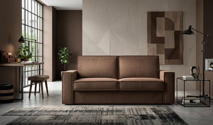 Divano letto divano 2 posti in tessuto soggiorno mobile italiano nuovo.