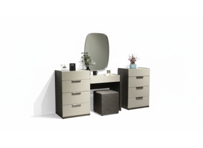 Vanity con specchio Trucco Camera da letto Design Mobili in legno 2 pezzi Nuovo