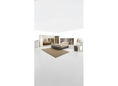 Lussuoso set da camera da letto letto + 2 comodini armadio in legno nuovo