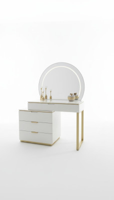 Tavolo da trucco con specchio Design mobili da camera da letto di lusso 2 pezzi. Nuovo