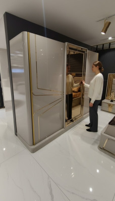 Armadio moderno Armadio di lusso in legno Armadi Vetro Lucido Camera da letto