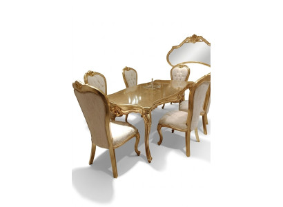 Tavolo da pranzo classico 200x110cm Oro Lusso Tavolo da cucina in legno di design nuovo