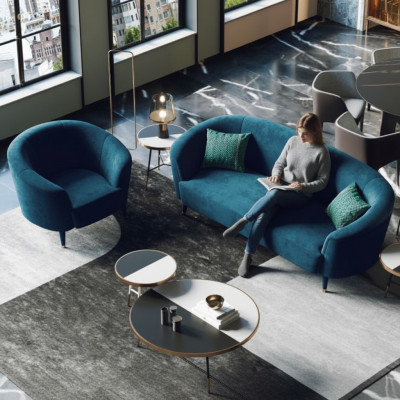 Velluto divano in tessuto 3 posti Relax design divano Lounge Sofas.