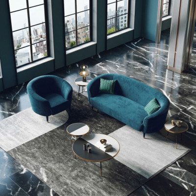 Velluto divano in tessuto 3 posti Relax design divano Lounge Sofas.