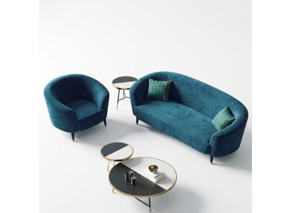 Velluto Divano 3+1 Posti Salotto Design Divano Lounge Sofà Mobili