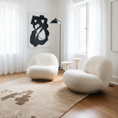 Poltrona in tessuto relax design divano lounge seduta bianca mobili singolo