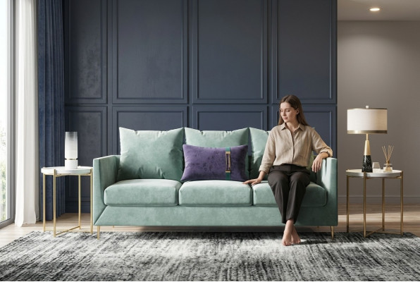 Divano in tessuto a 3 posti Living Relax Seat Design Couch Lounge Sofas in velluto