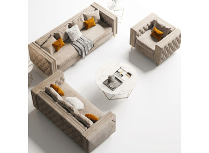 Chesterfield Set di divani 321 Relax Divano design Divani in velluto