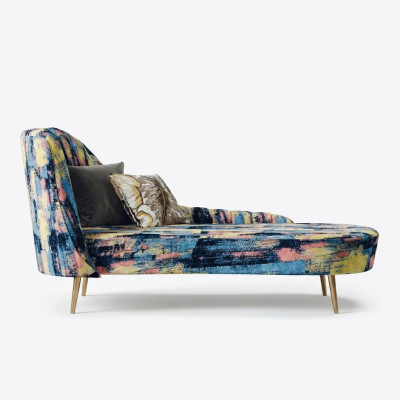 Chaiselongue Imbottita Tessuto Moderna Relax Seduta Mobili di lusso Salotto