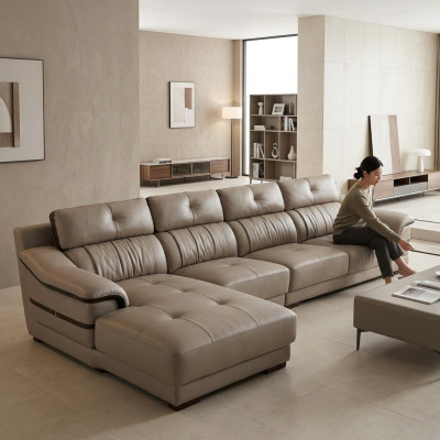 Divani d'angolo di lusso Divano d'angolo Imbottito Moderno Relax Sedile Mobili Paesaggio Domestico a forma di L