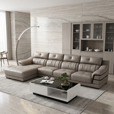 Divani d'angolo di lusso Divano d'angolo Imbottito Moderno Relax Sedile Mobili Paesaggio Domestico a forma di L