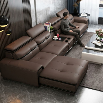 Sedie Mobili Salotto di lusso in ecopelle Divano ad angolo a L Moderno Relax