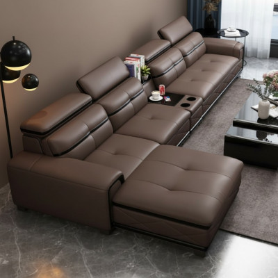 Sedie Mobili Salotto di lusso in ecopelle Divano ad angolo a L Moderno Relax