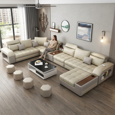 Divano ad angolo a forma di U Sedile Mobili Salotto lussuosi imbottiti moderni Divano relax Divano